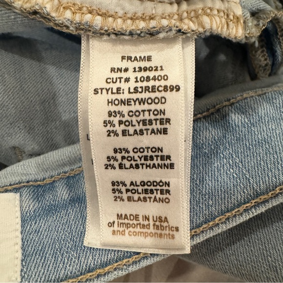 Frame Denim Le Skinny De Jeanne Crop in Honeywood Distressing Frayed Hem - Picture 7 of 12